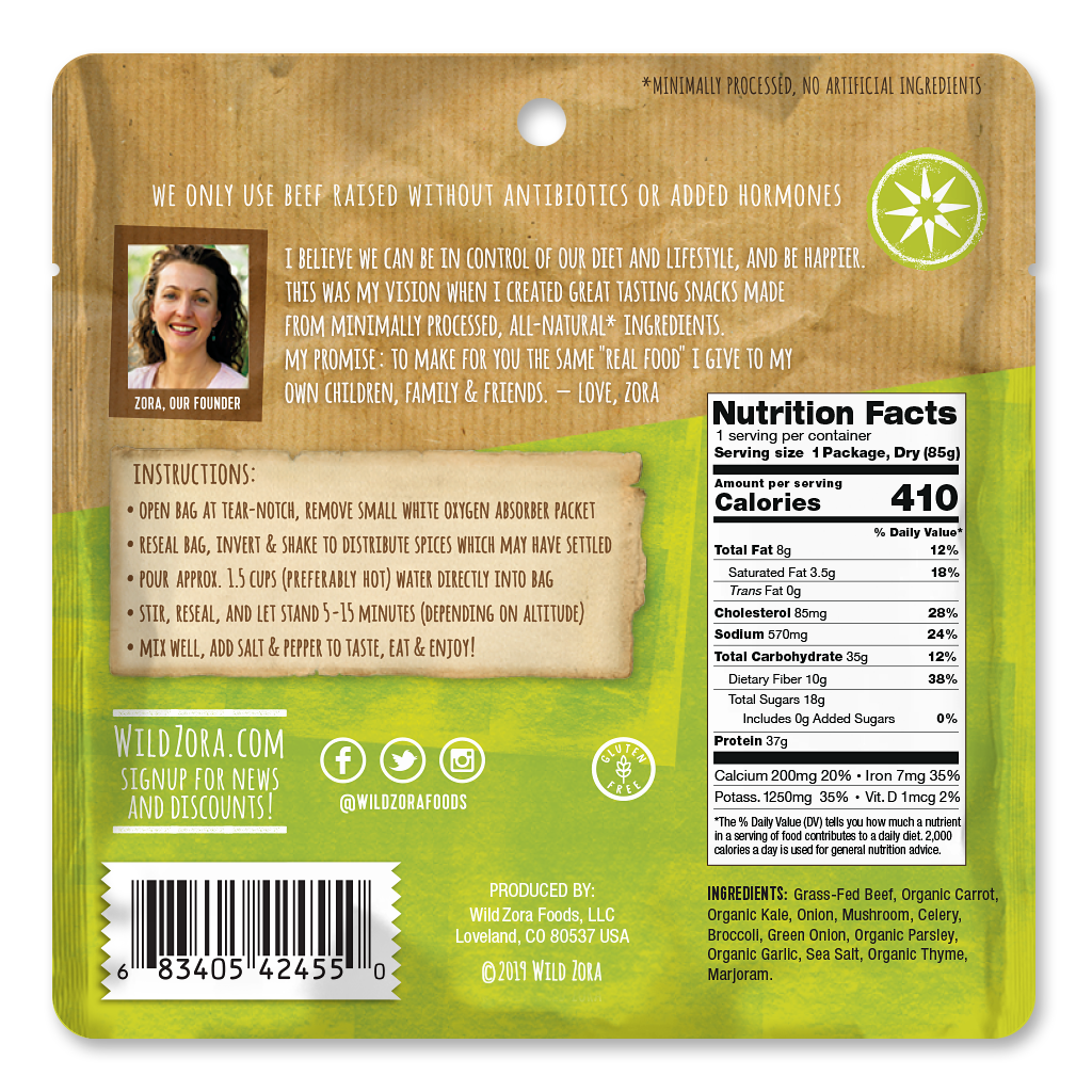 Paleo Meals To Go Mountain Beef Stew (Single Serving) Wild Zora Foods