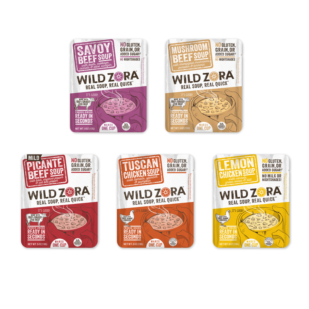 Soups - Meat Flavors Multi-Pack | Wild Zora Foods