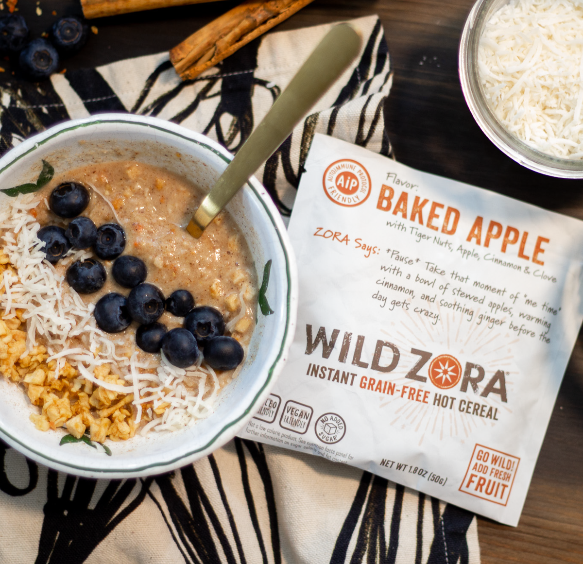 Instant Cereal - AIP Baked Apple with Tiger Nuts, Apple, Cinnamon Instant Cereal - AIP Baked Apple with Tiger Nuts, Apple, Cinnamon