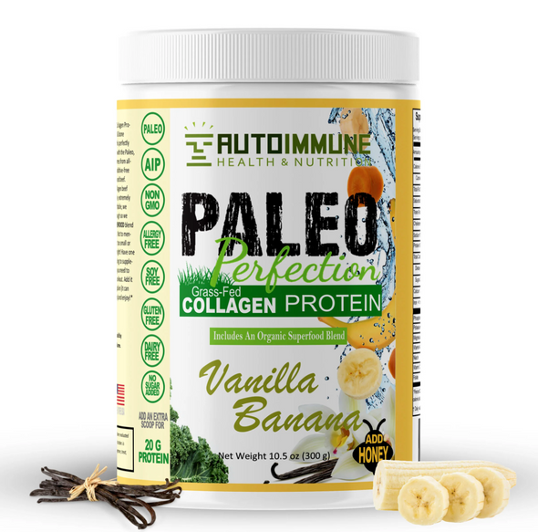 Autoimmune Health & Nutrition Paleo Perfection Grass-Fed Collagen Protein Vanilla Banana flavor