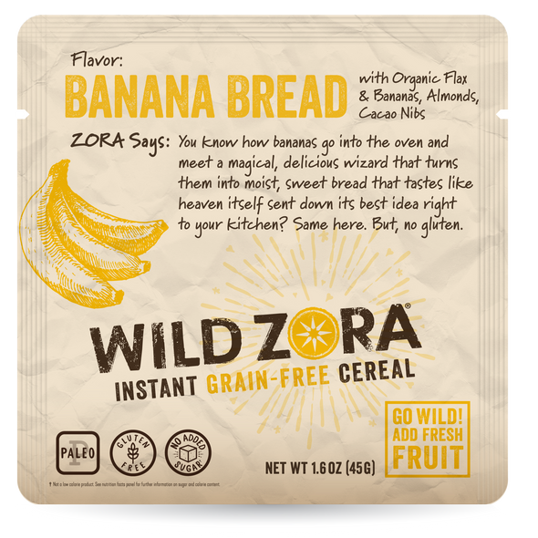 Instant Cereal - Banana Bread with Bananas, Almonds & Cacao 10-Pack
