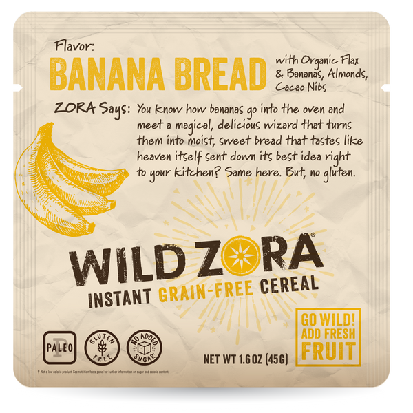 Instant Cereal - Banana Bread with Bananas, Almonds & Cacao Nibs